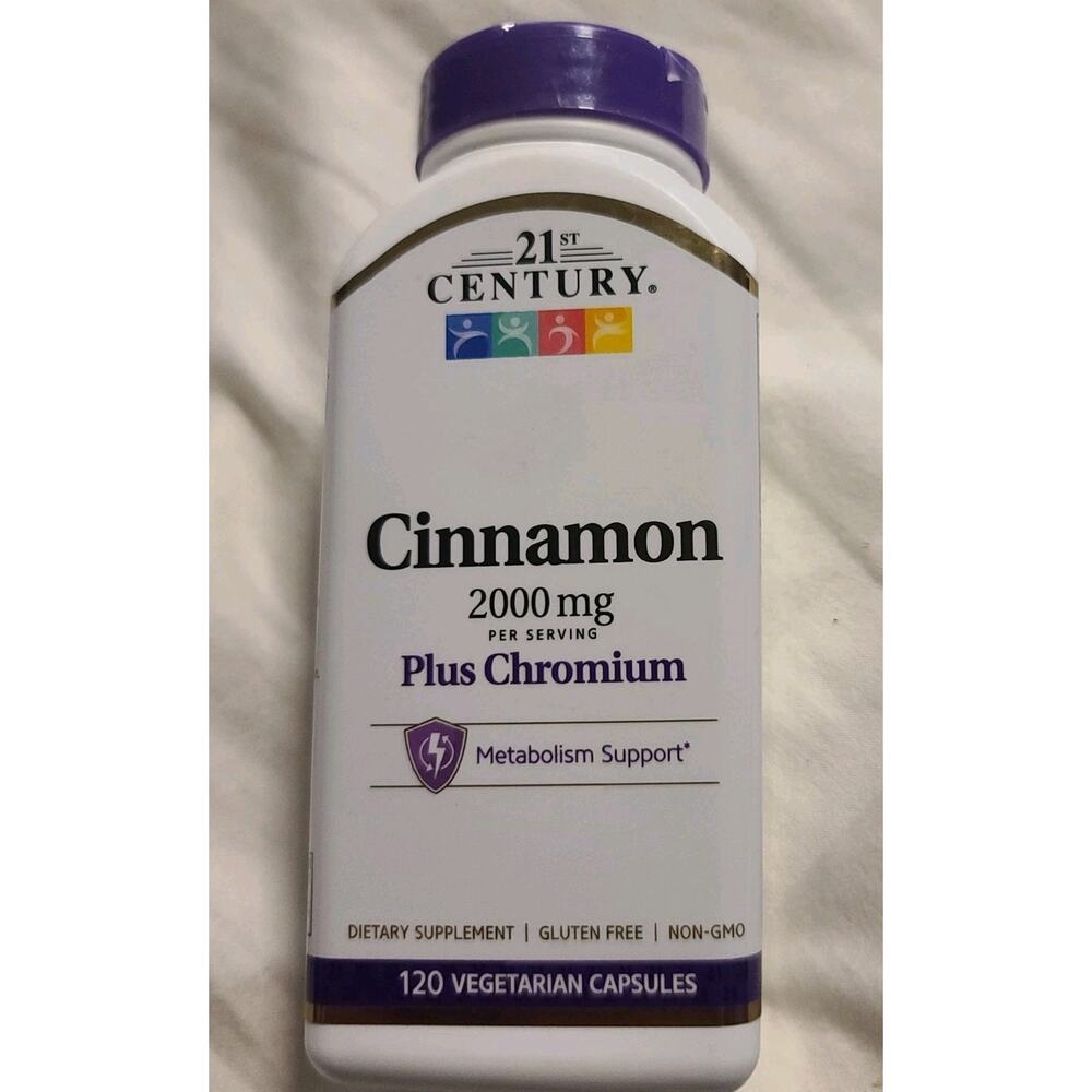 21st Century Cinnamon 2000mg Plus Chromium Vegetarian Capsule 120 Count